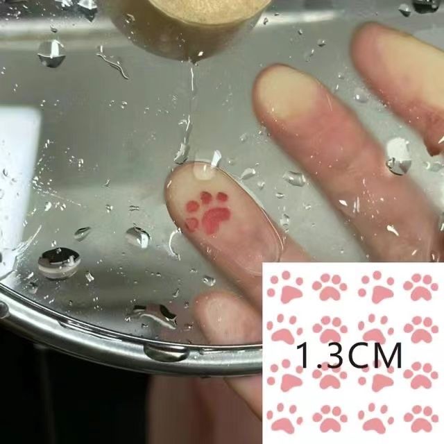 手指可爱粉色动物爪印纹身贴 小猫小狗爪子ins风粉嫩防水贴纸女潮