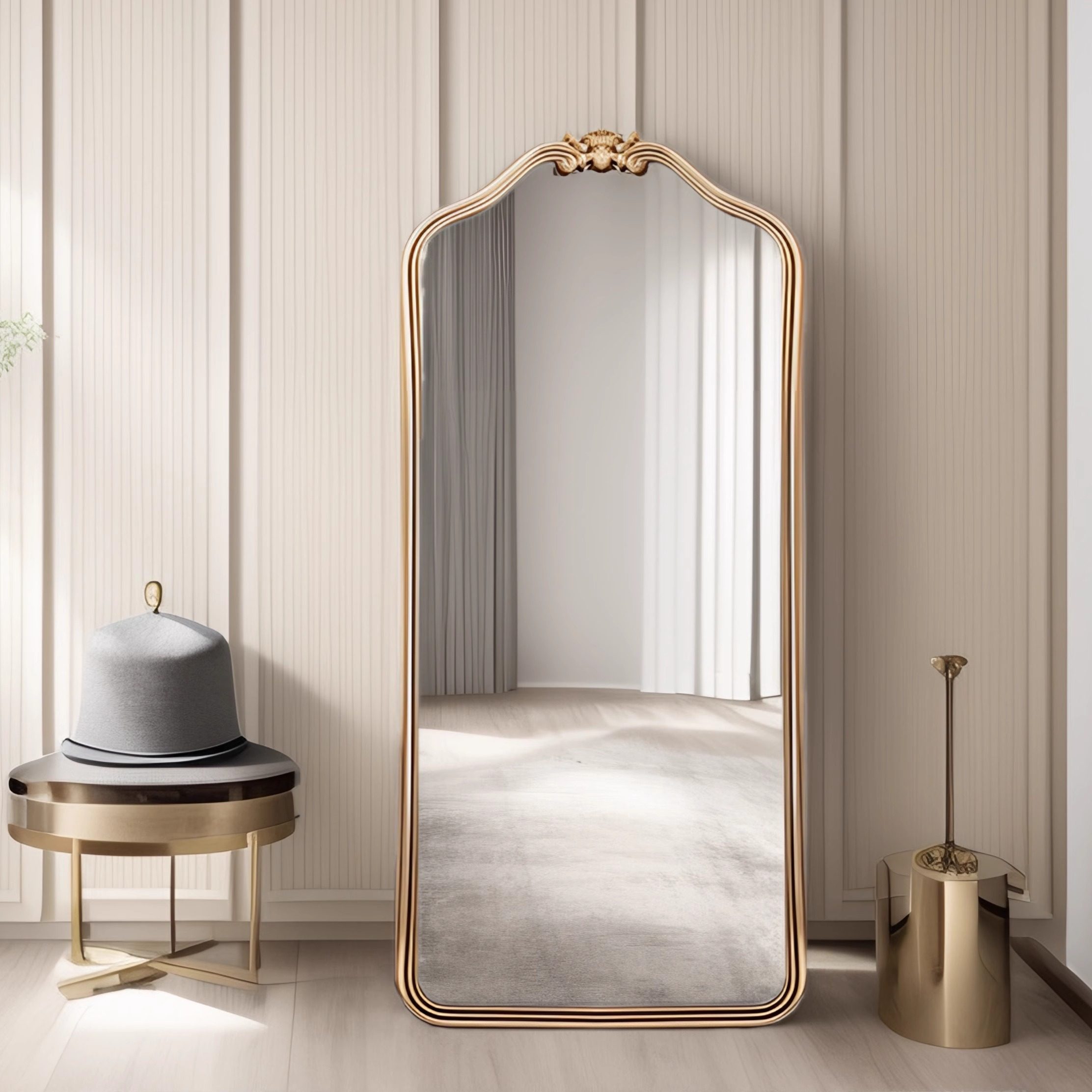 法式复古全身镜欧式壁挂壁炉装饰镜服装店衣帽间落地试衣穿衣镜子