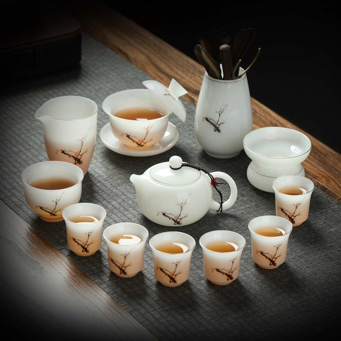 茶杯茶具新款泡茶壶陶瓷功夫茶具套装家用高端大气家用冰种璞玉