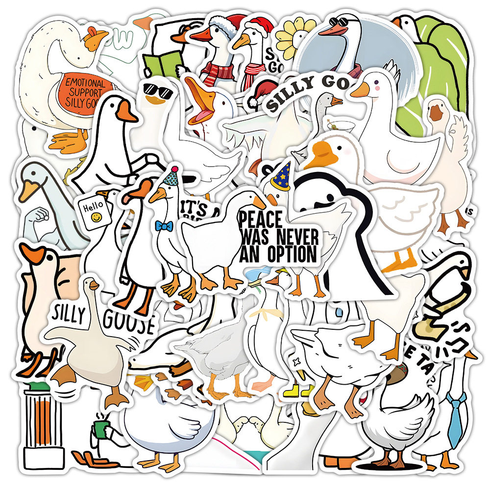 54张卡通鹅涂鸦贴画亚马逊热卖可爱动物装饰文具盒手账儿童贴贴纸,文具电教/文化用品/商务用品,贴纸/立体贴纸,淘宝优惠券,粉丝福利购,淘宝优惠卷