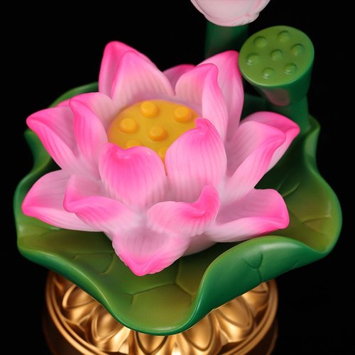 电池LED七彩莲花灯佛具插电 佛前供灯佛灯家用佛具用品供佛长明灯