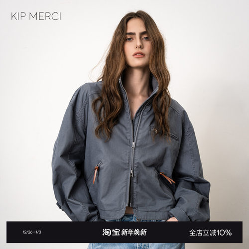 美式复古立领廓形工装风外套