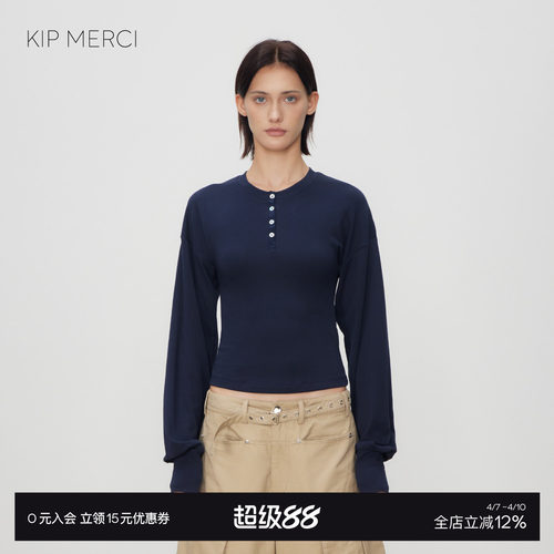 KIPMERCI亨利领长袖T恤
