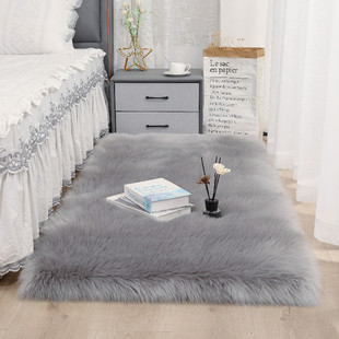 饰垫子地垫客厅卧室床边毯简约仿羊毛橱窗垫定制 长毛绒地毯ins装