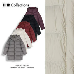 95新国标白鹅绒泡芙云朵零压羽绒服中款长款极寒连帽羽绒服16F609