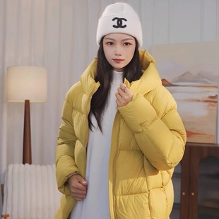 新国标95白鹅绒南瓜泡芙新款女装中长款羽绒服女宽松连帽