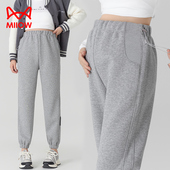 猫人孕妇裤 小个子冬装 子秋冬外穿不勒肚子运动裤 无托腹加绒束脚裤