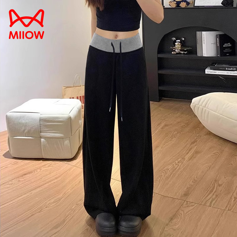 猫人孕妇裤春秋款外穿休闲阔腿裤2025新款加绒无托腹不勒肚长裤