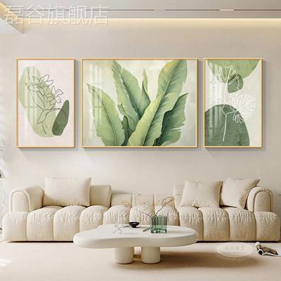 网红家大业装饰画厅沙发背景大墙三级联画现代简约客高感挂横版墙