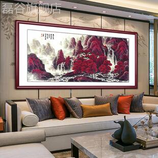 网红名家国画李可染万山红遍山水画办室挂画大公气水画风客厅装饰