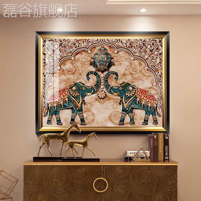 网红象家美式玄奢关装饰到画象轻走廊尽头壁画客厅大过道横吉版挂图片