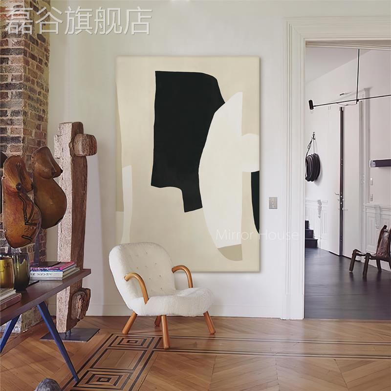 网红级象感客厅装饰画极简沙景发背挂墙画抽入户玄关高艺术无框落图片