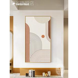 网红北欧玄关饰画厅画客现代约莫兰迪色系极简抽象简艺术线壁条挂