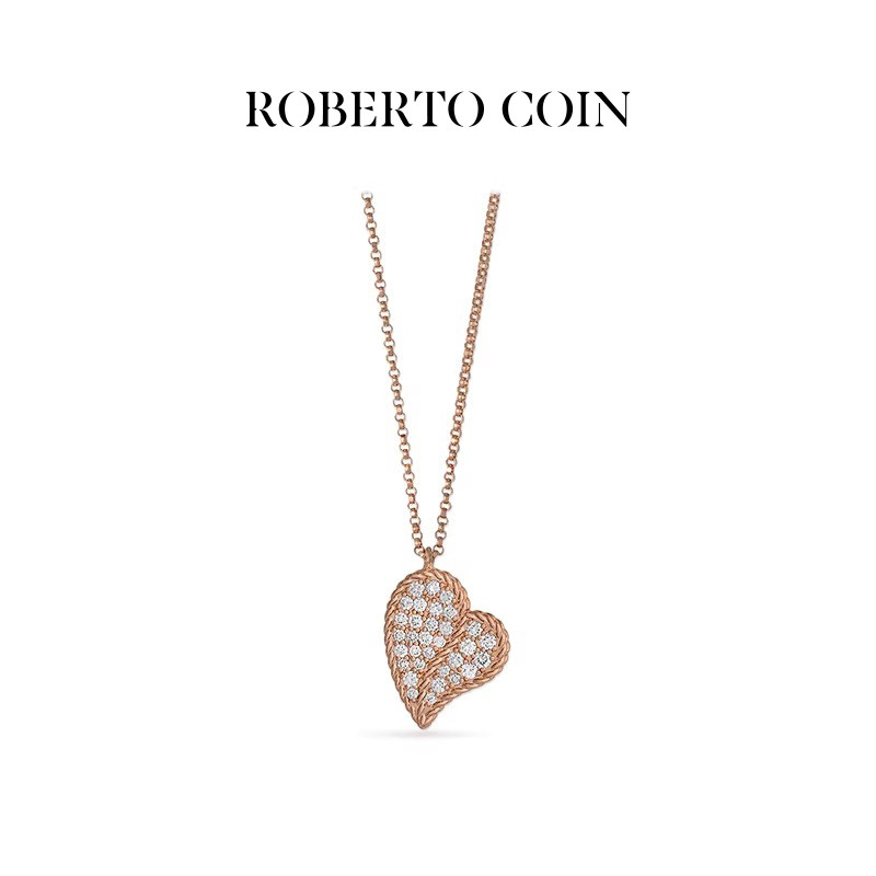 【24期免息】ROBERTO COIN/珂瑛GOLD TREASURES 18k 钻石爱心项链