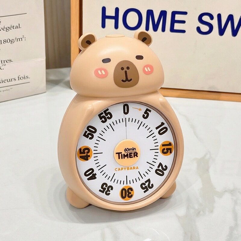 卡通水豚厨房定时器可爱桌面摆件计时器学生学习提醒器自律神器