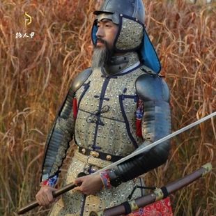 【路人甲】明代缠枝莲纹布面甲 布面铁甲