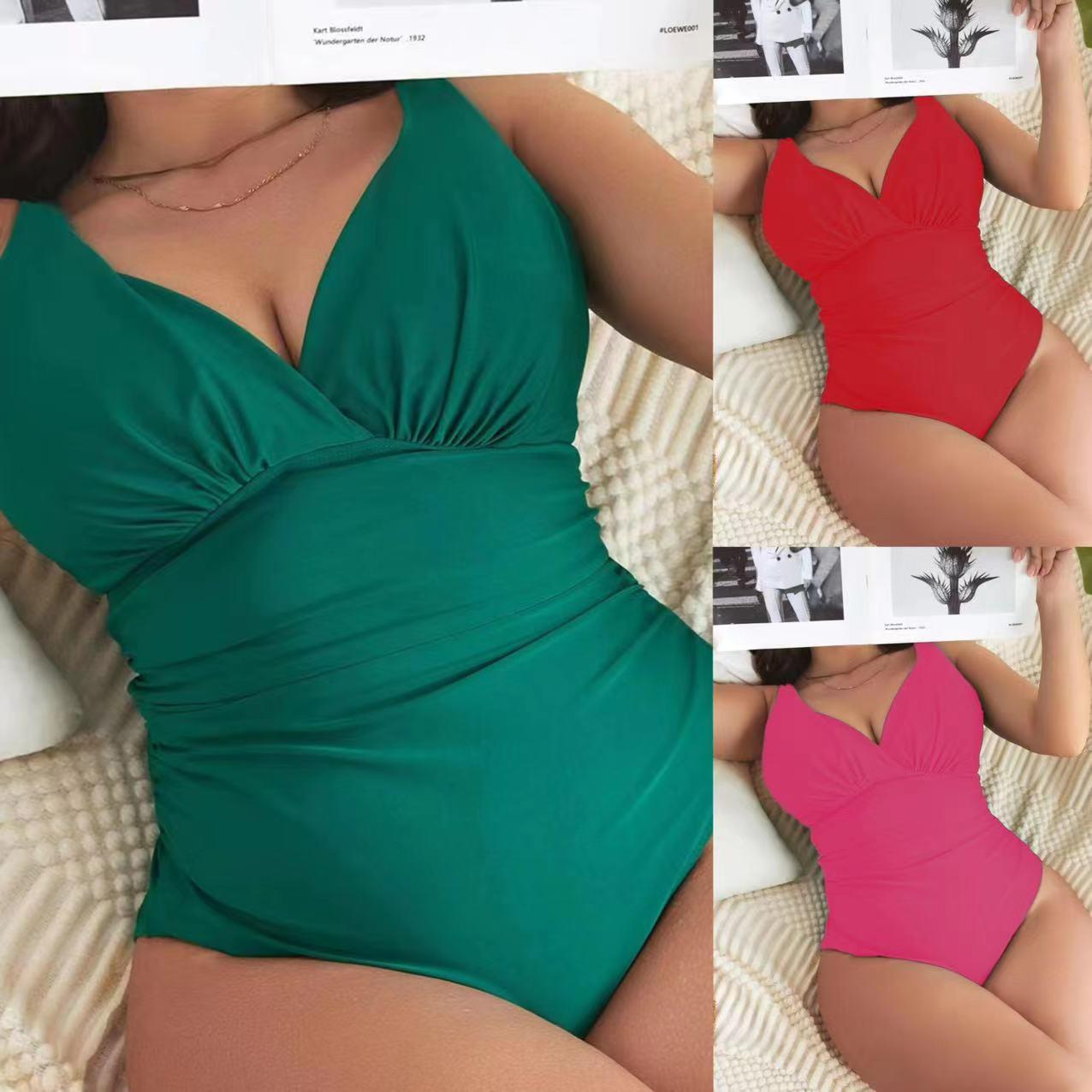 color size womens solid bikini swimsuit sexy Plus sling