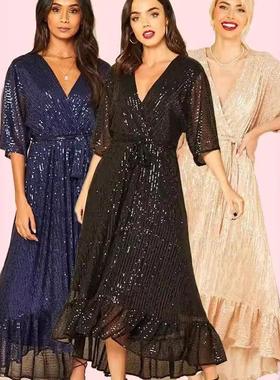 women for sequins with dress waist elastic style celebrity