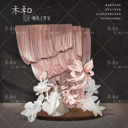 清新手绘风婚礼迎宾牌简约自然尽显温柔浪漫气息