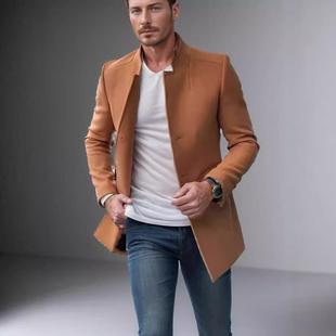 Casual mens suits for young men trendy solid color slim fit