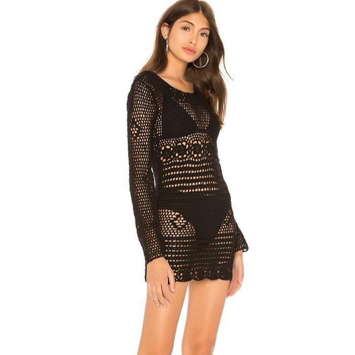 Womens protection lace clothes sun beach long blouse open