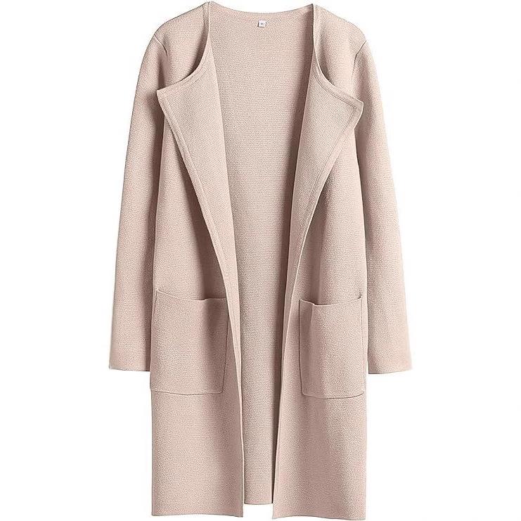 windbreak women elegant coats jacket warm long casual coat