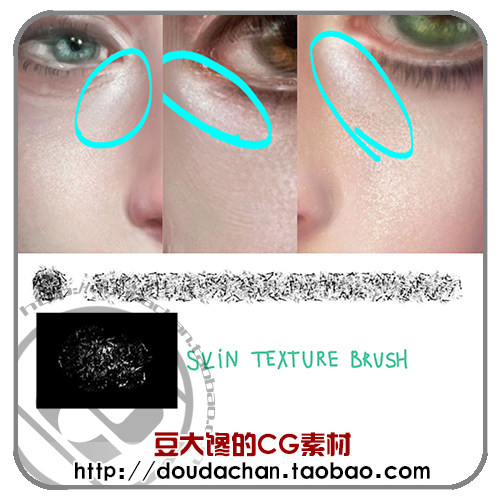 PS笔刷-皮肤质感高光ps笔刷图片