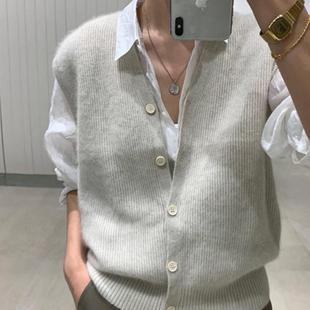 women for sweater layered casual loose sleeveless V-neck