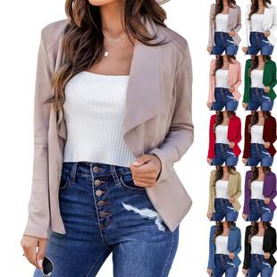 jacket color women casual lapel small for business Solid