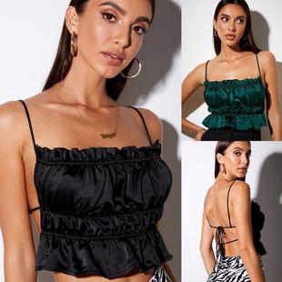 camisole small pleated backless sexy camisole small