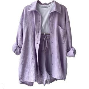 Cloth High Sleeve Shirt Long Waist Womens Drawstring Lapel