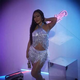 performance suit belly tassel sexy dance costume nightclub