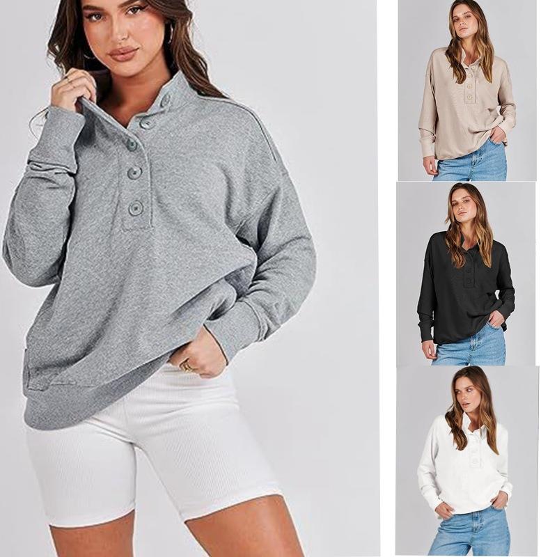 sweatshirt pocket patchwork long-sleeved versatile and