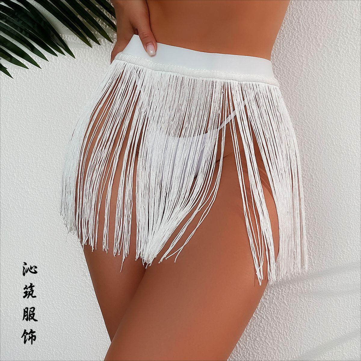 Beach tassel mini skirt swimsuit bikini cover seaside