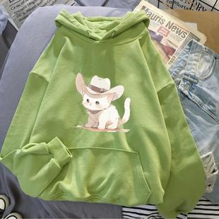 Plush hoodie sweatshirt men and women couple tops loose