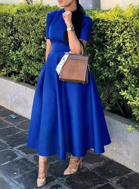 dress party swing big slimming waist temperament sleeve