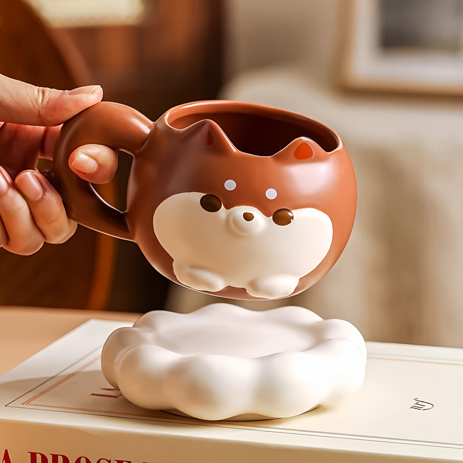 柴犬陶瓷杯碟套装卡通马克杯子咖啡杯办公宿舍喝水杯可爱生日礼品,餐饮具,马克杯,淘宝优惠券,粉丝福利购,淘宝优惠卷