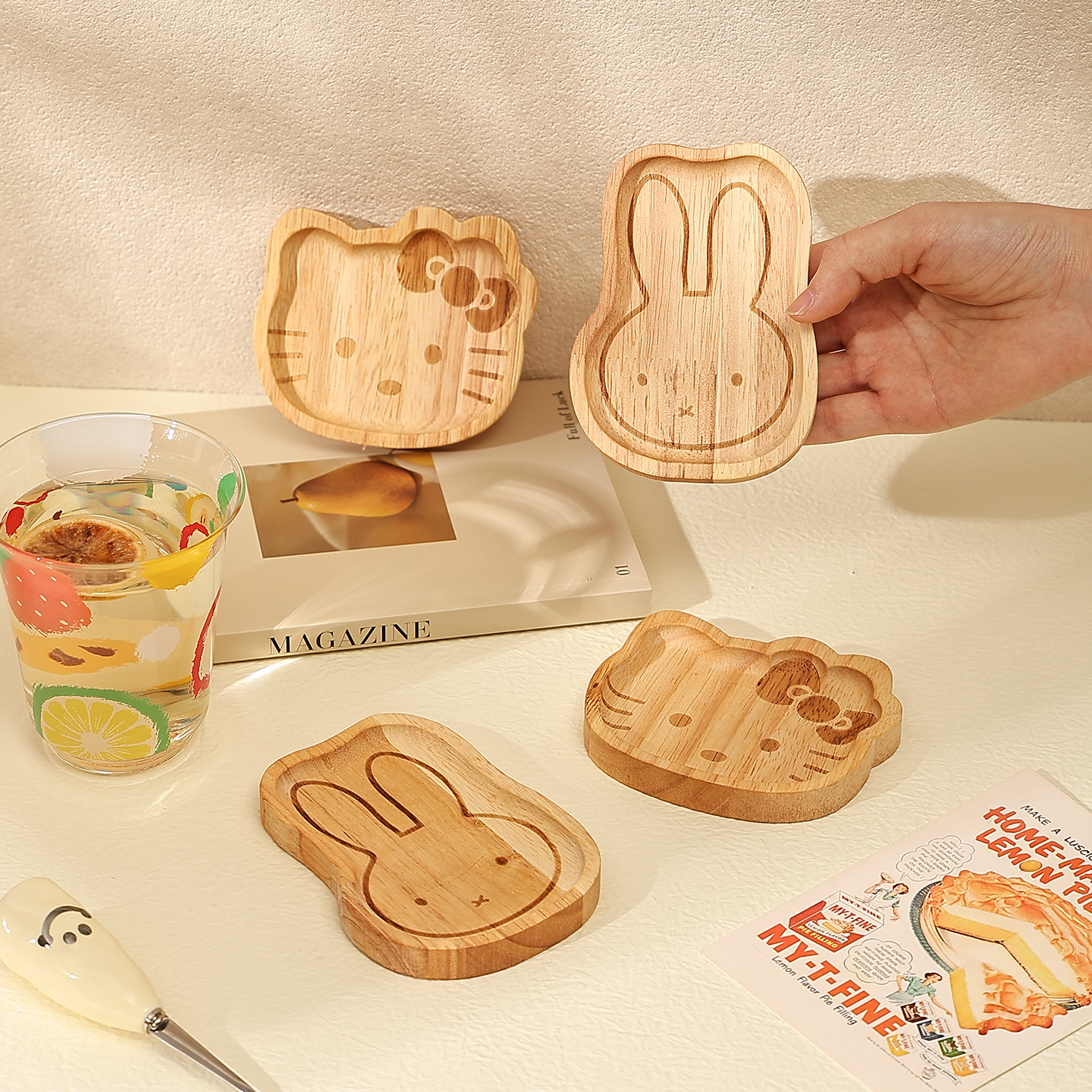 高颜值小碟子木质调味碟创意水果碟可爱点心碟家用木盘火锅蘸料碟