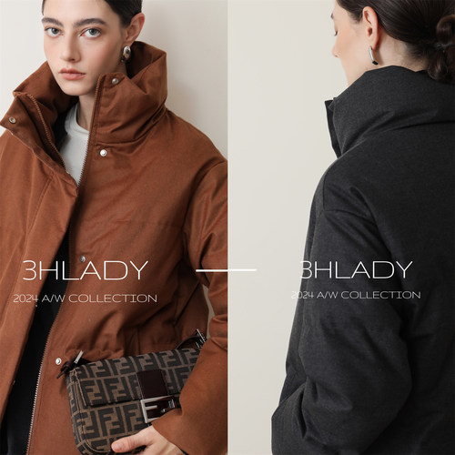 3HLADY | 优渥时髦 汲简立领 羊毛表面篷感85鹅绒 面包服羽绒服