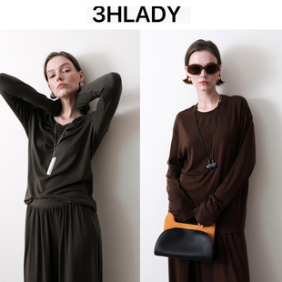 阔腿裤 圆领上衣 长裙 25早秋慵懒散步系列空气感舒适V领 3HLADY