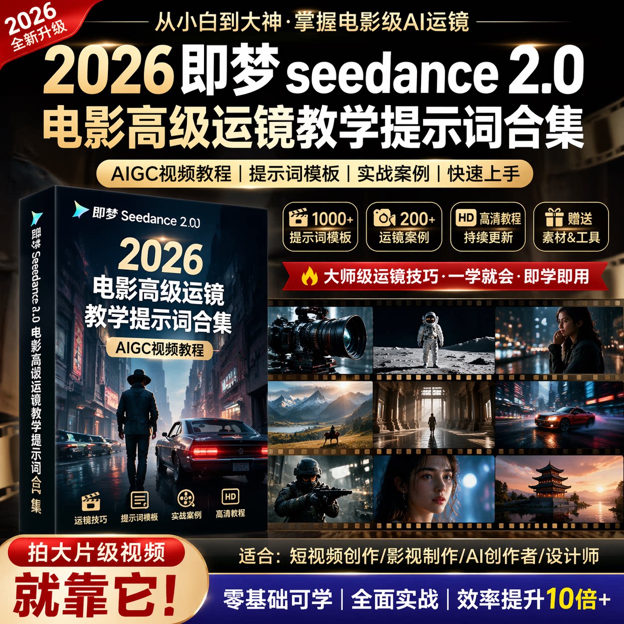2026即梦seedance2.0电影高级运镜教学提示词合集AI