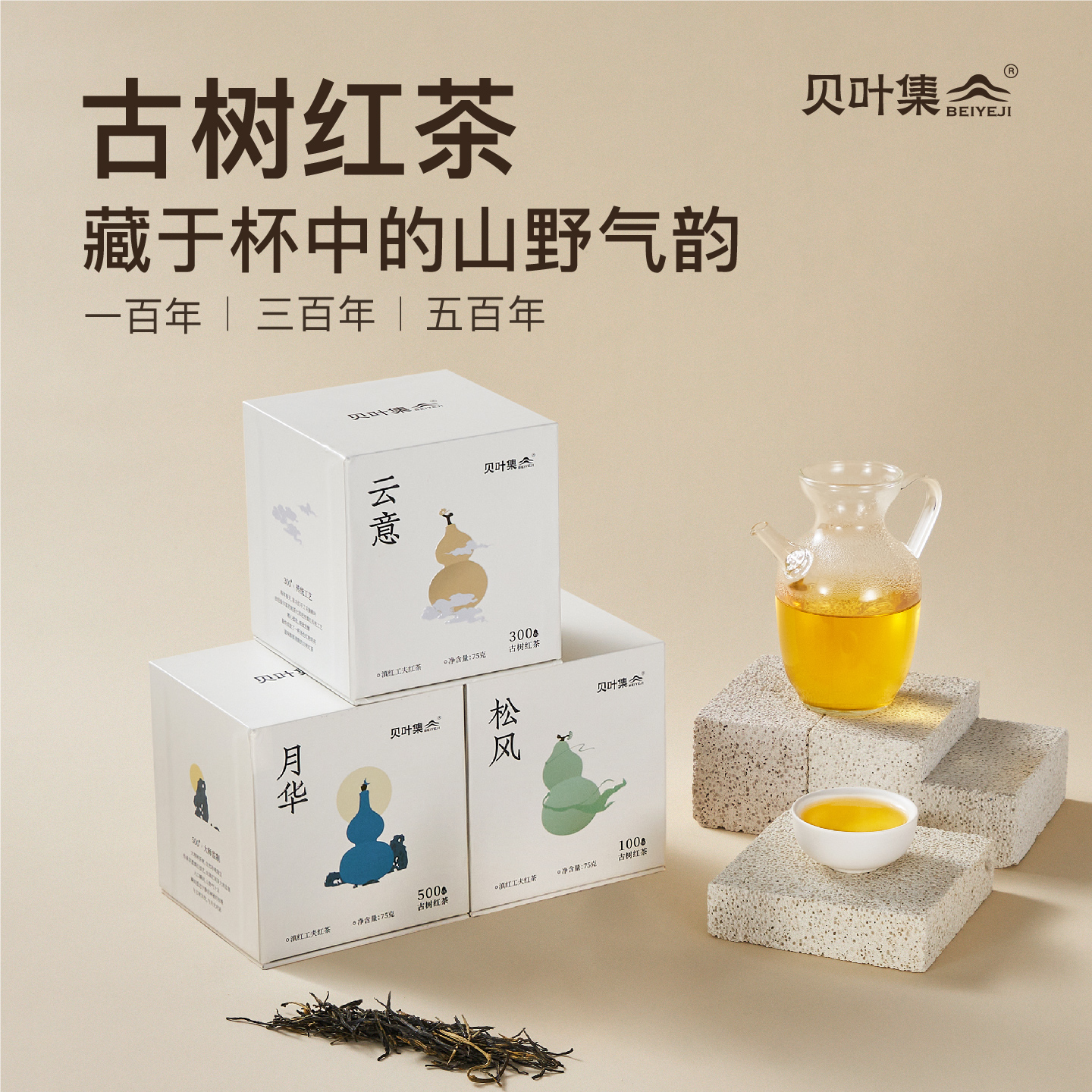 贝叶集红茶百年古树红茶云南滇红花果蜜甜小包装茶叶自己喝