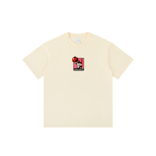 纯棉潮牌宽松上衣 T恤男女同款 2025春夏季 国潮趣味印花圆领短袖