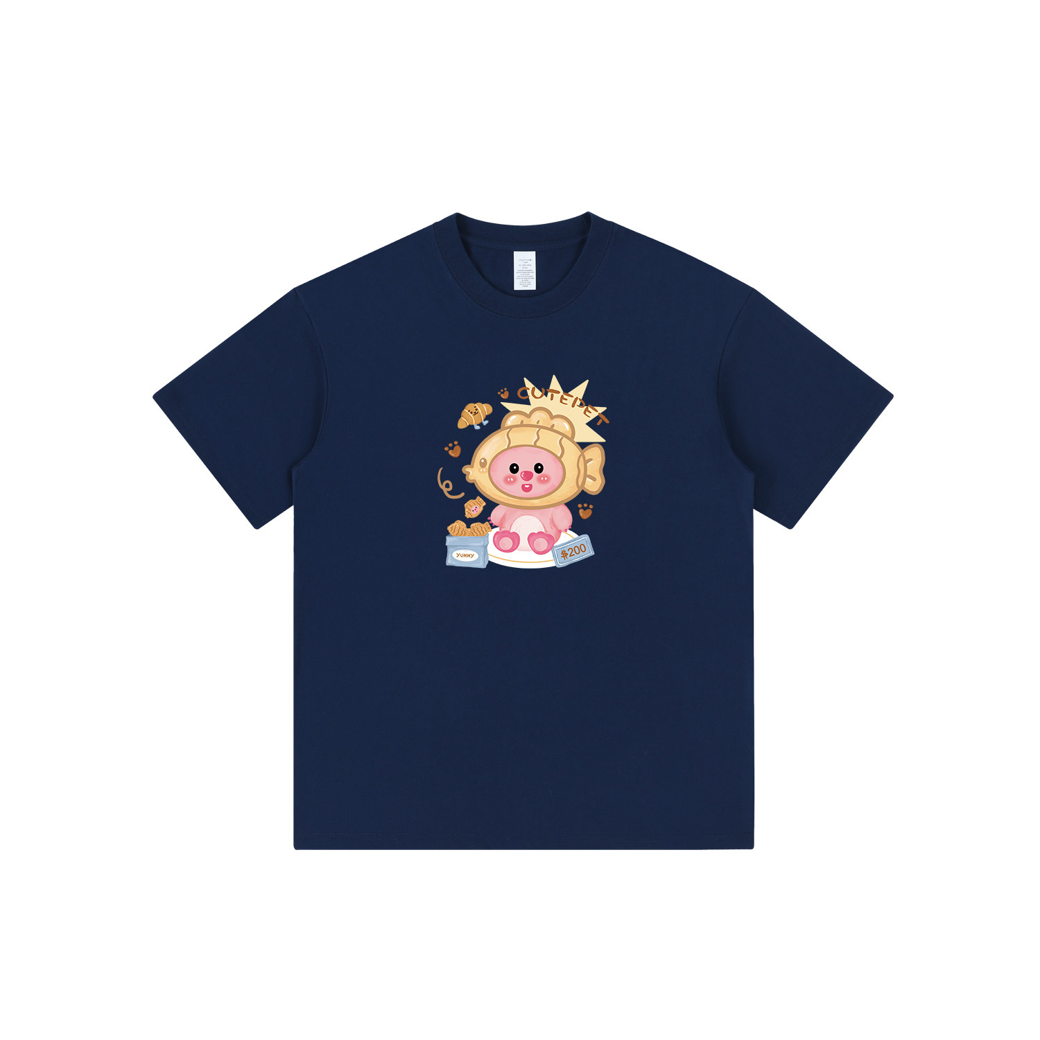 休闲可爱卡通印花短袖T恤男女情侣装宽松纯棉上衣学生ins潮牌体恤