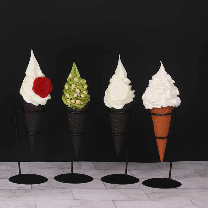 仿真冰淇淋模型山茶花冰淇淋抹茶茉莉花冰淇淋店铺展示模型道具