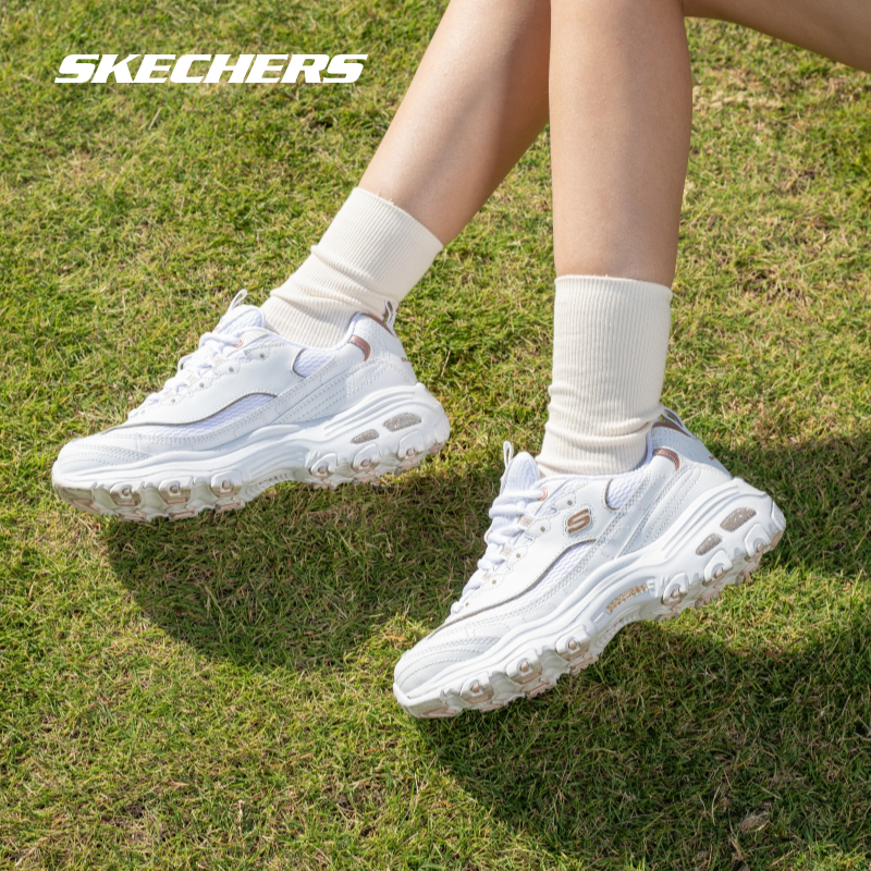 斯凯奇女鞋小白鞋秋冬新款时尚百搭厚底增高老爹鞋女休闲运动鞋