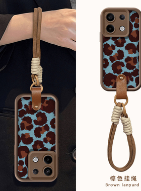 蓝色豹纹适用红米note13手机壳12turbo天眼阶梯12r硅胶12t保护11se软套全包10防摔9镜头pro+女新款E创意高级