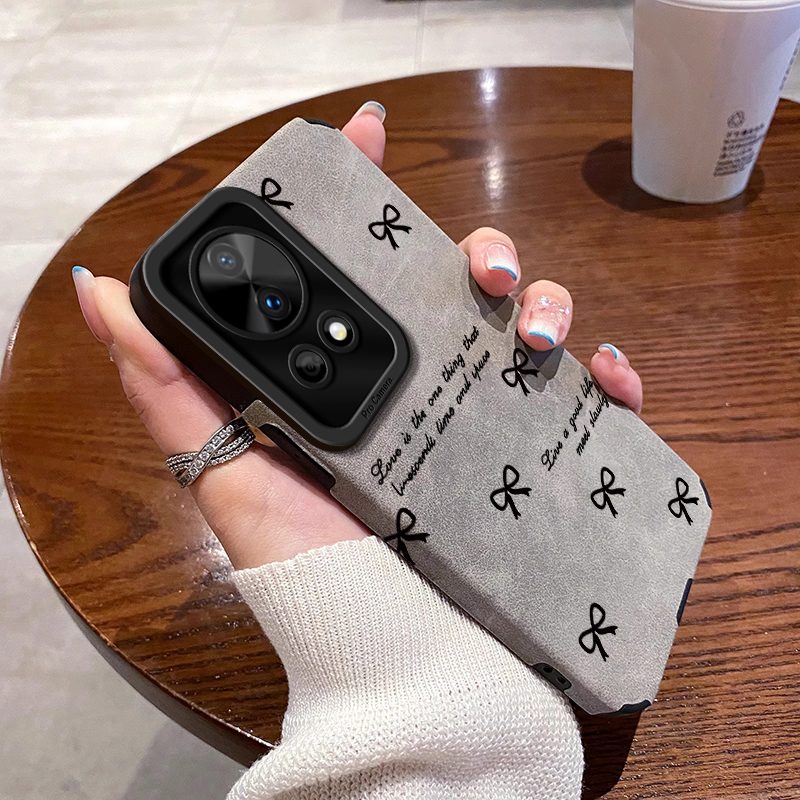 翻毛皮华为手机壳简约