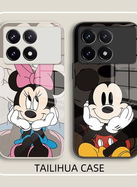 米奇米妮适用红米k70手机壳k60至尊版k70e液态玻璃k50电竞k40游戏增强版E硅胶软边k40s全包防摔Pro新款保护套