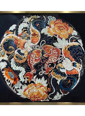 雁桃现代中式钻石画手工贴钻